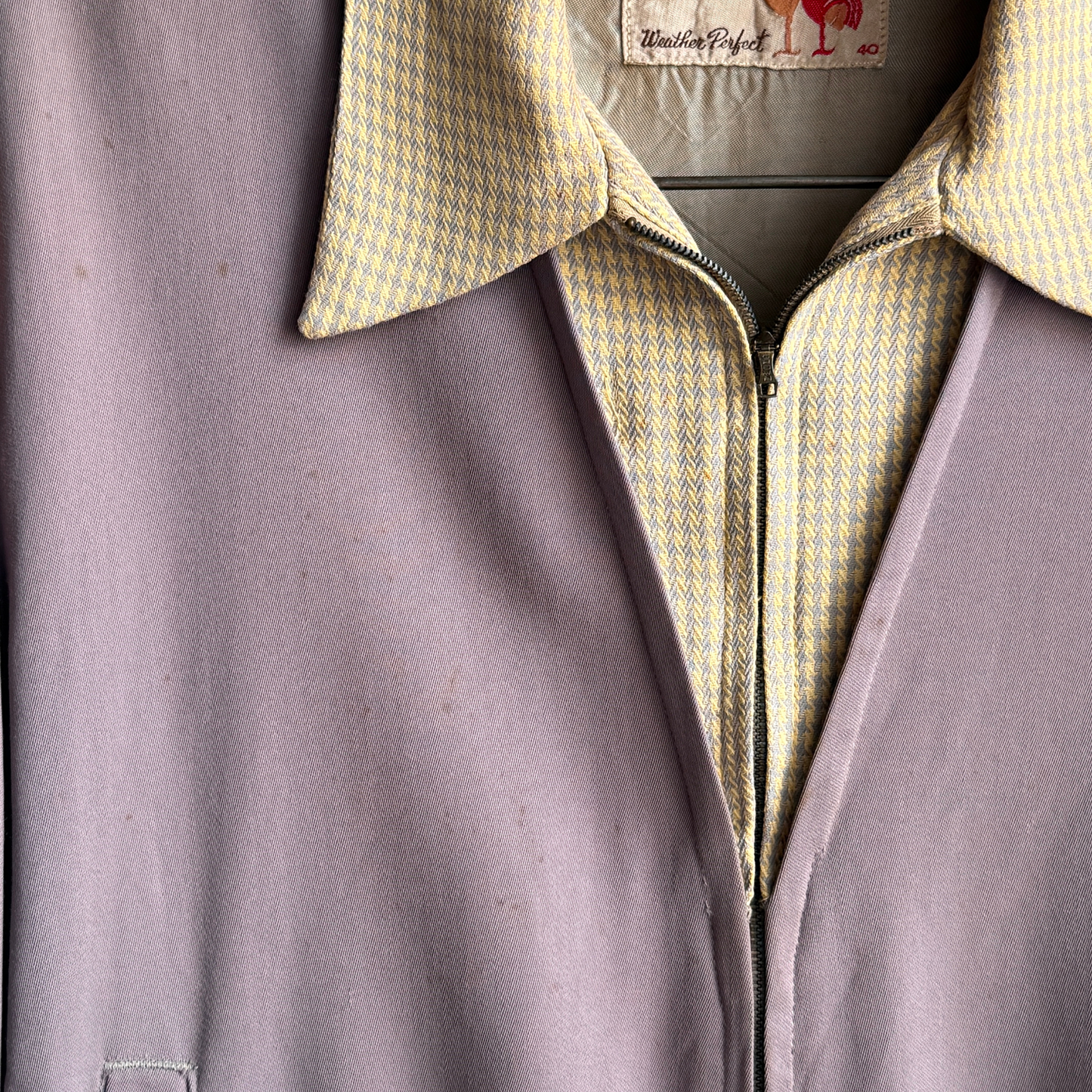 1950s Light Purple & Yellow Gabardine Jacket
