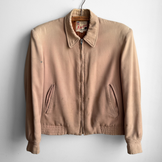 1950s Tan Quilt Lined Gabardine Jacket