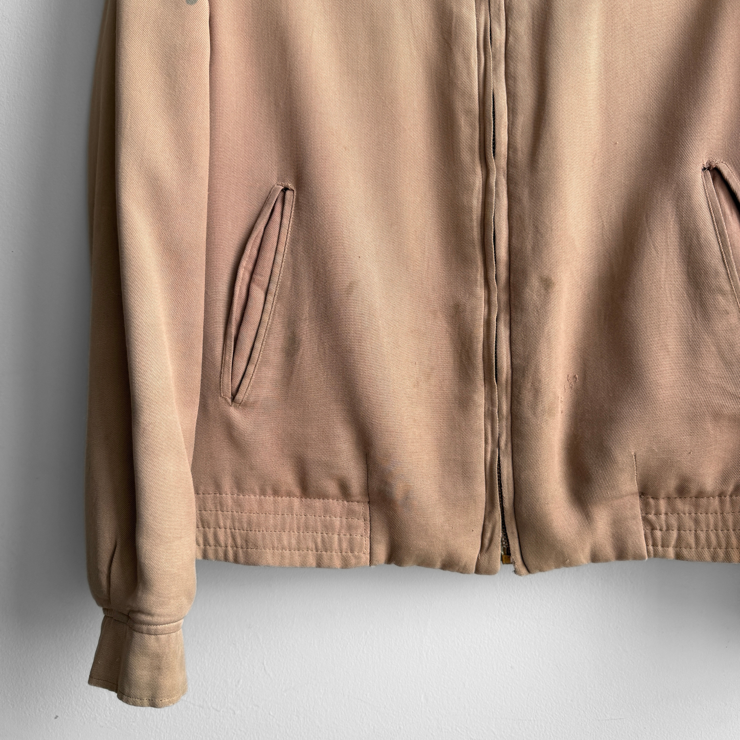 1950s Tan Quilt Lined Gabardine Jacket