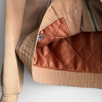 1950s Tan Quilt Lined Gabardine Jacket