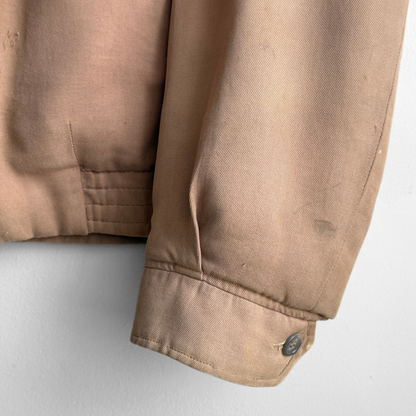 1950s Tan Quilt Lined Gabardine Jacket