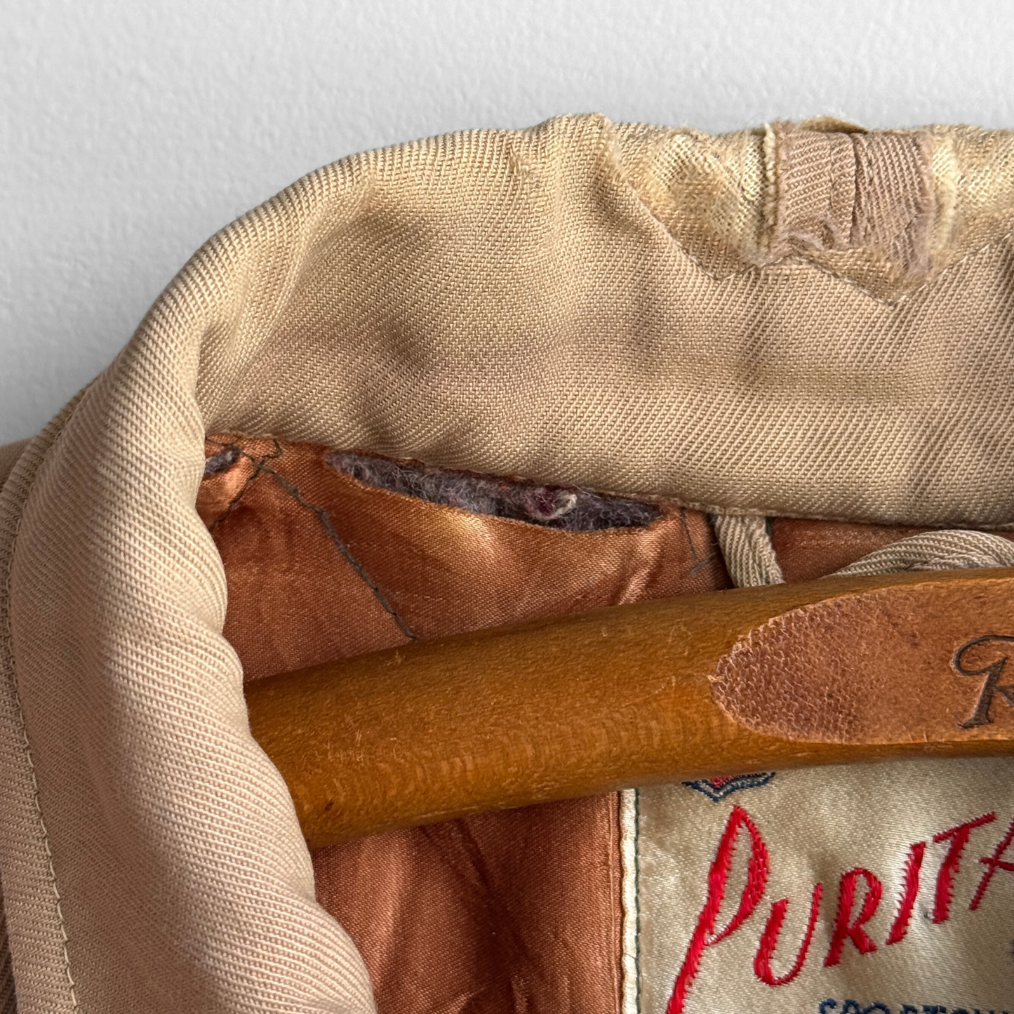 1950s Tan Quilt Lined Gabardine Jacket