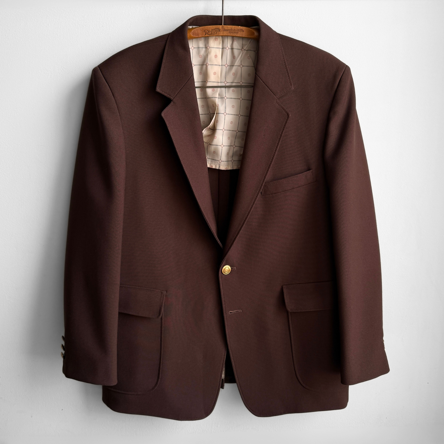 1960s Dark Brown Perma-Prest Blazer Jacket