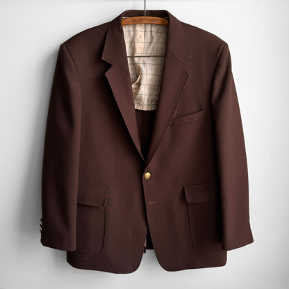 1960s Dark Brown Perma-Prest Blazer Jacket