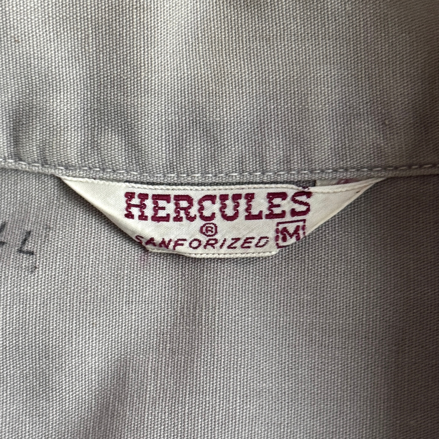 1950s Hercules Grey Loop Collar Work Shirt