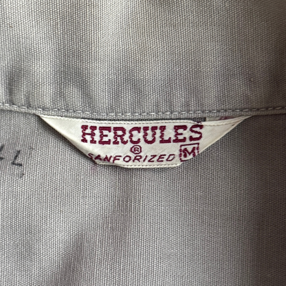 1950s Hercules Grey Loop Collar Work Shirt