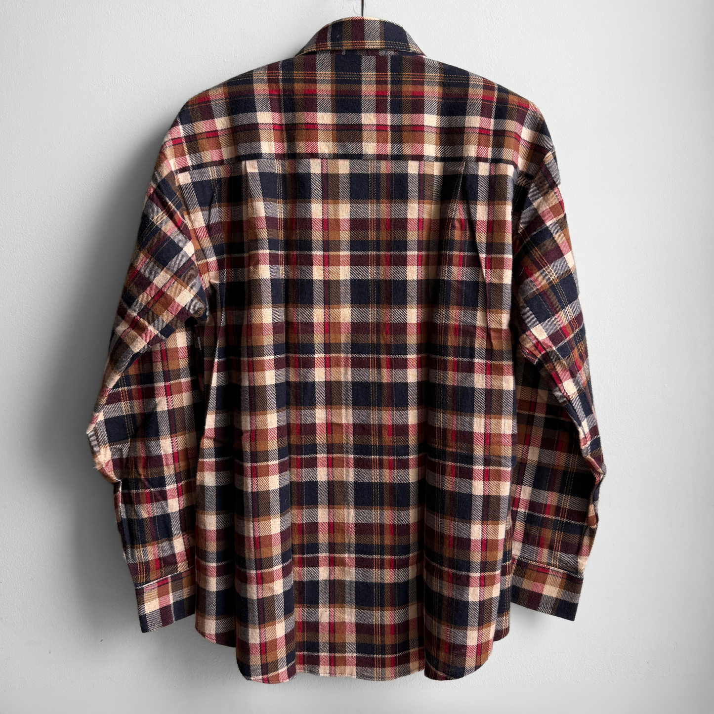 1970s Brown & Red Plaid Flannel Shirt
