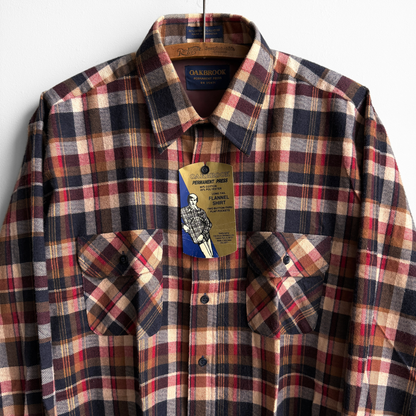 1970s Brown & Red Plaid Flannel Shirt