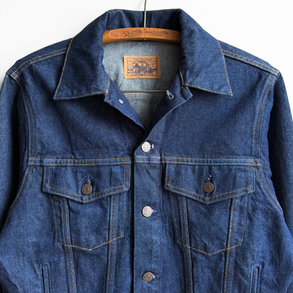 1980s Plain Pockets Blue Denim Trucker Jacket