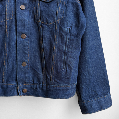 1980s Plain Pockets Blue Denim Trucker Jacket