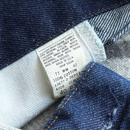 1980s Plain Pockets Blue Denim Trucker Jacket