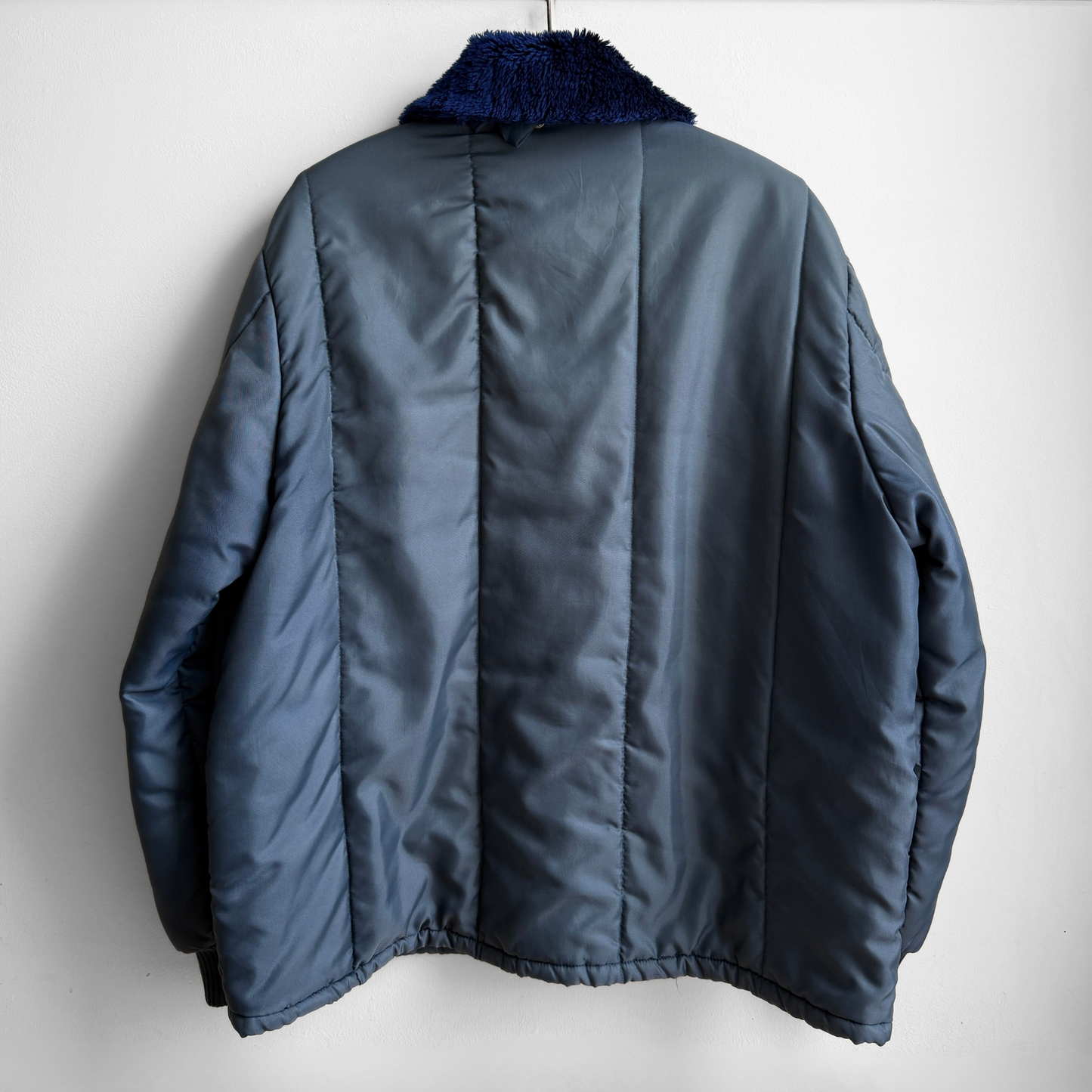1970s Navy Blue Nylon Windbreaker Work Jacket
