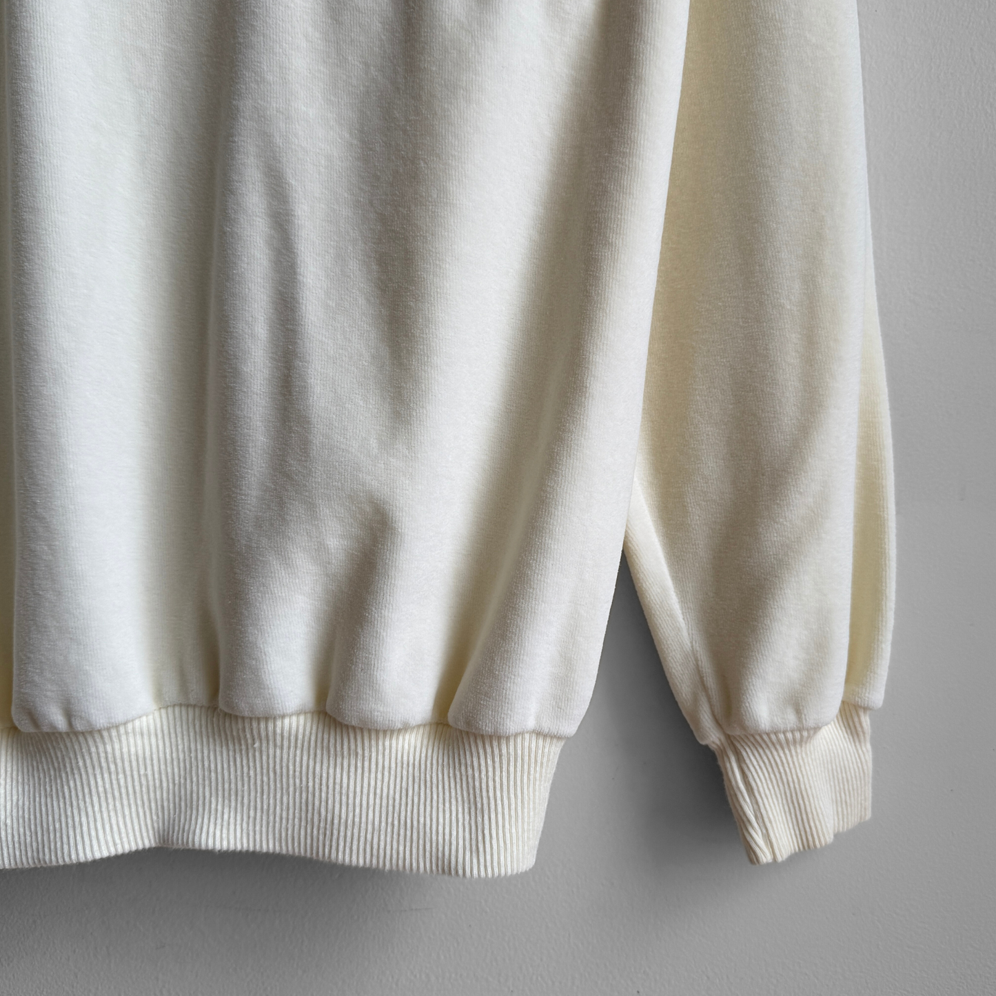 1980s White Velour Polo Sweater