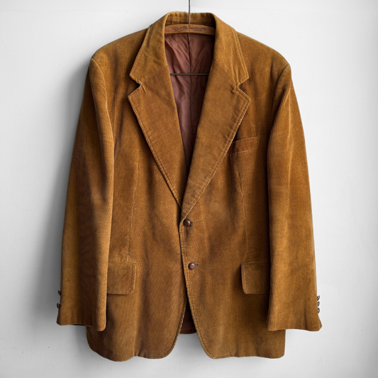 1960s Wheat Brown Corduroy Blazer Jacket