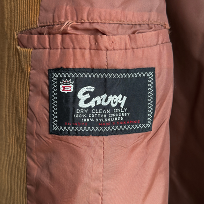 1960s Wheat Brown Corduroy Blazer Jacket