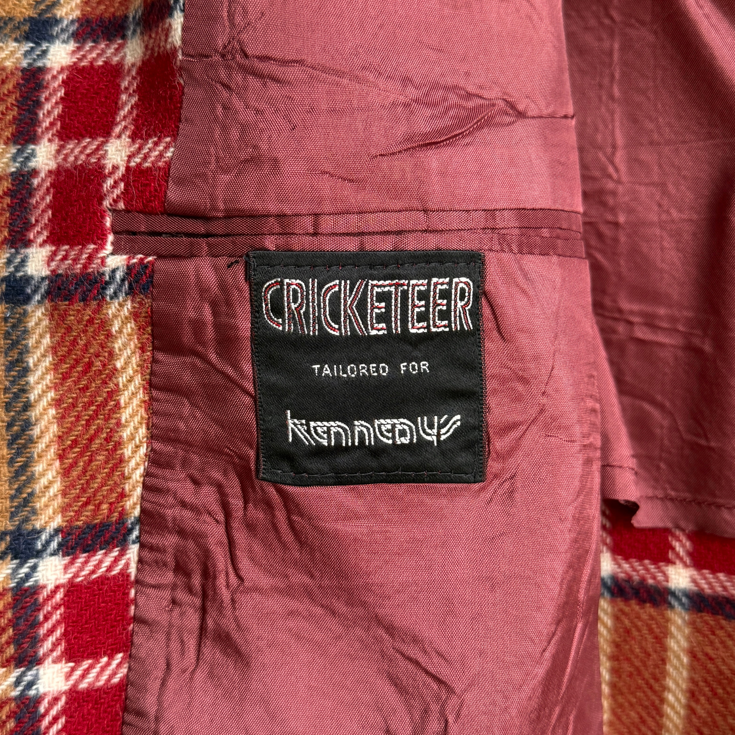 1960s Brown & Red Plaid Check Blazer Jacket