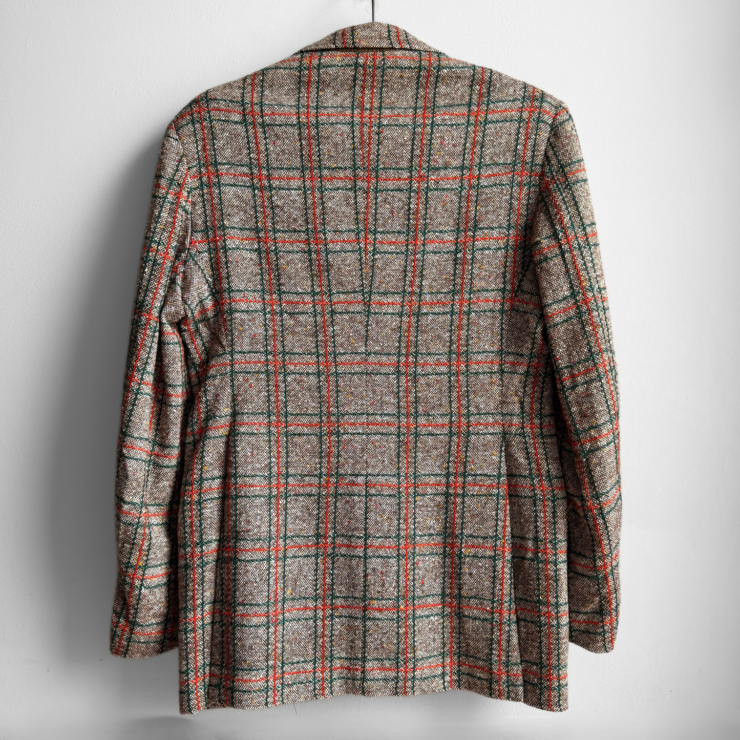 1960s Green & Orange Tweed Check Blazer Jacket