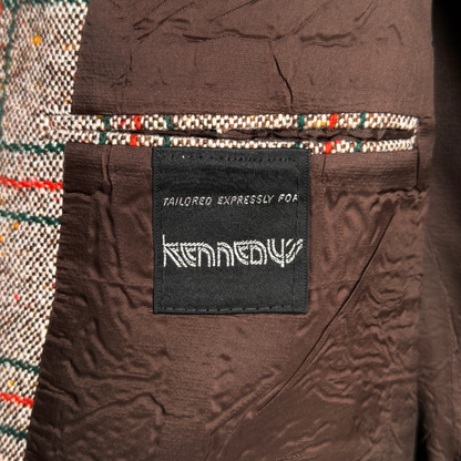 1960s Green & Orange Tweed Check Blazer Jacket