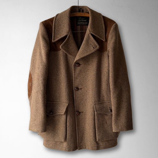 1960s Brown Suede & Tweed Wool Coat
