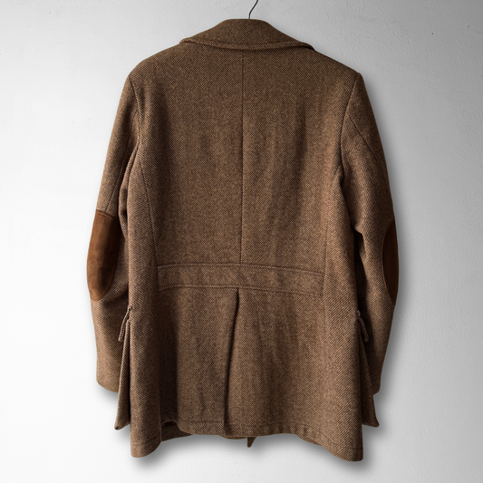 1960s Brown Suede & Tweed Wool Coat