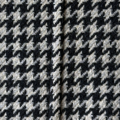1960s Houndstooth Shearling Wool Overcoat