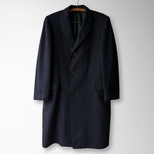 1960s Navy Blue Wool Overcoat