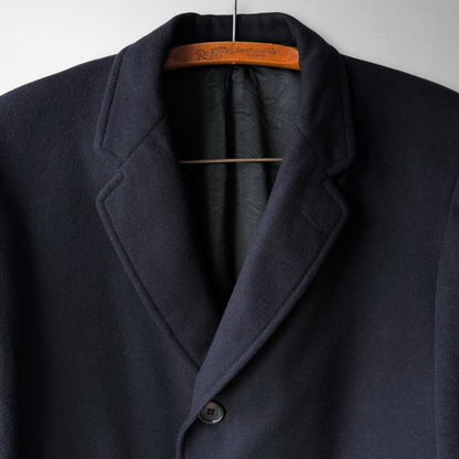 1960s Navy Blue Wool Overcoat