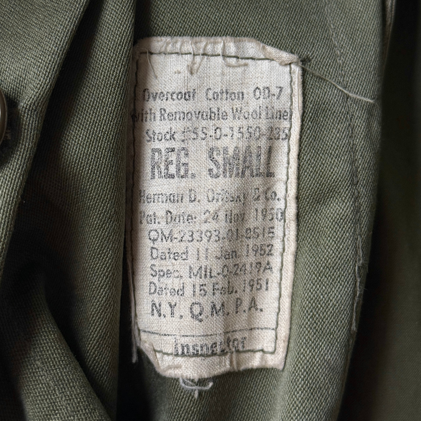 1950s U.S. Army OG 107 Heavy Field Overcoat