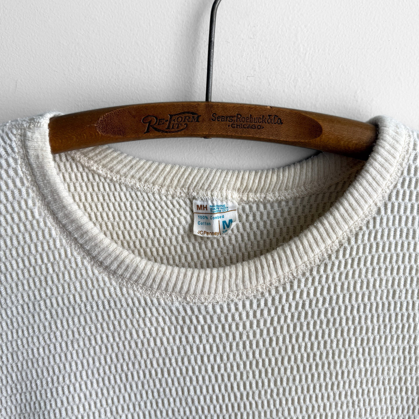 1970s Waffle Knit Thermal Long Sleeve