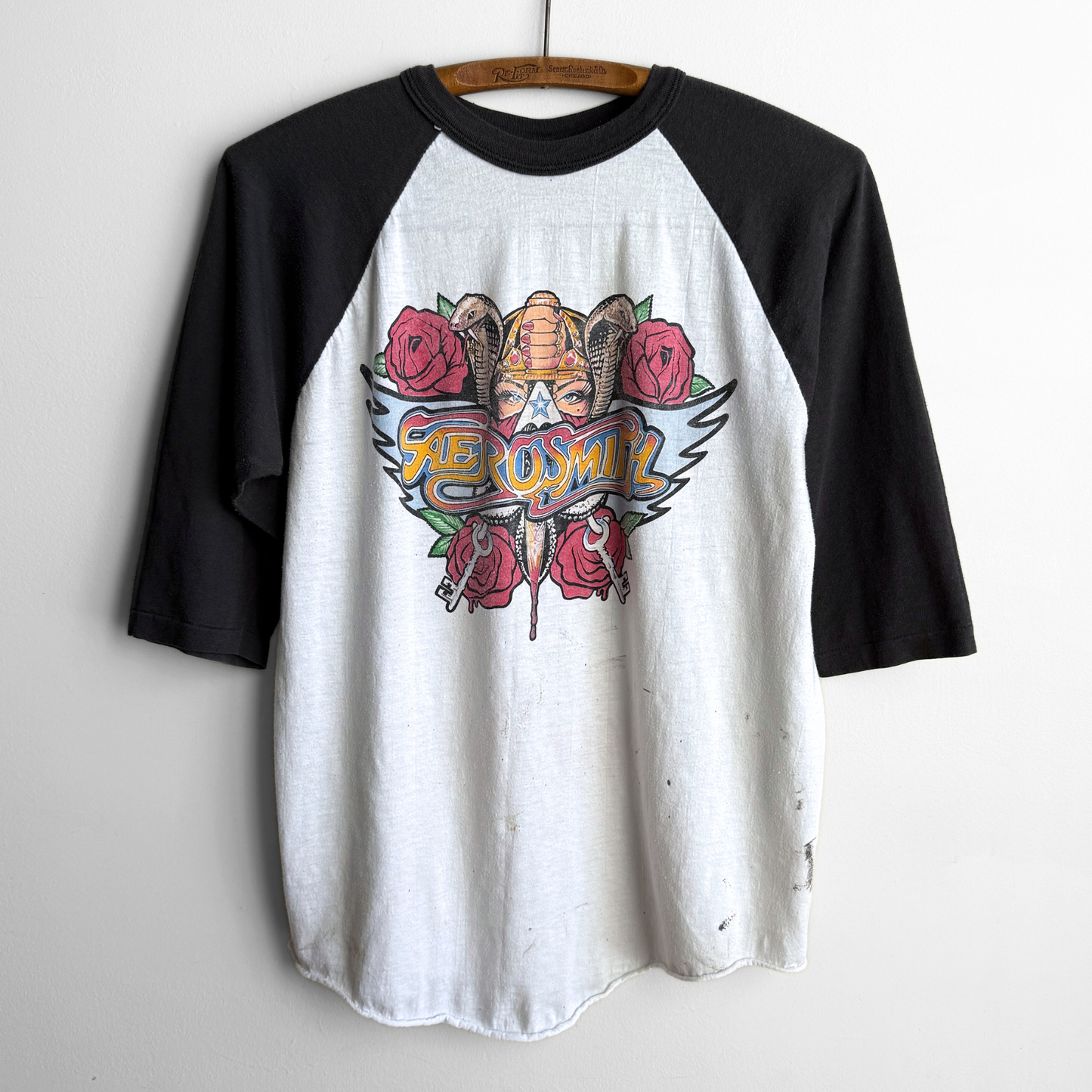 1988 Aerosmith Permanent Vacation Raglan Tour Tee