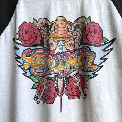 1988 Aerosmith Permanent Vacation Raglan Tour Tee