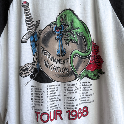 1988 Aerosmith Permanent Vacation Raglan Tour Tee