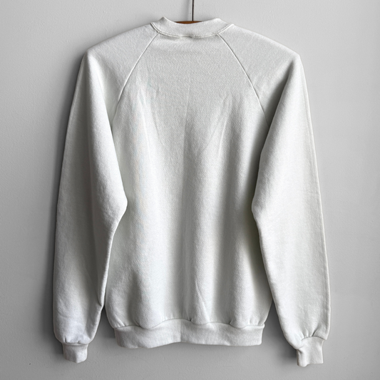 1980s White Blank Raglan Sweatshirt