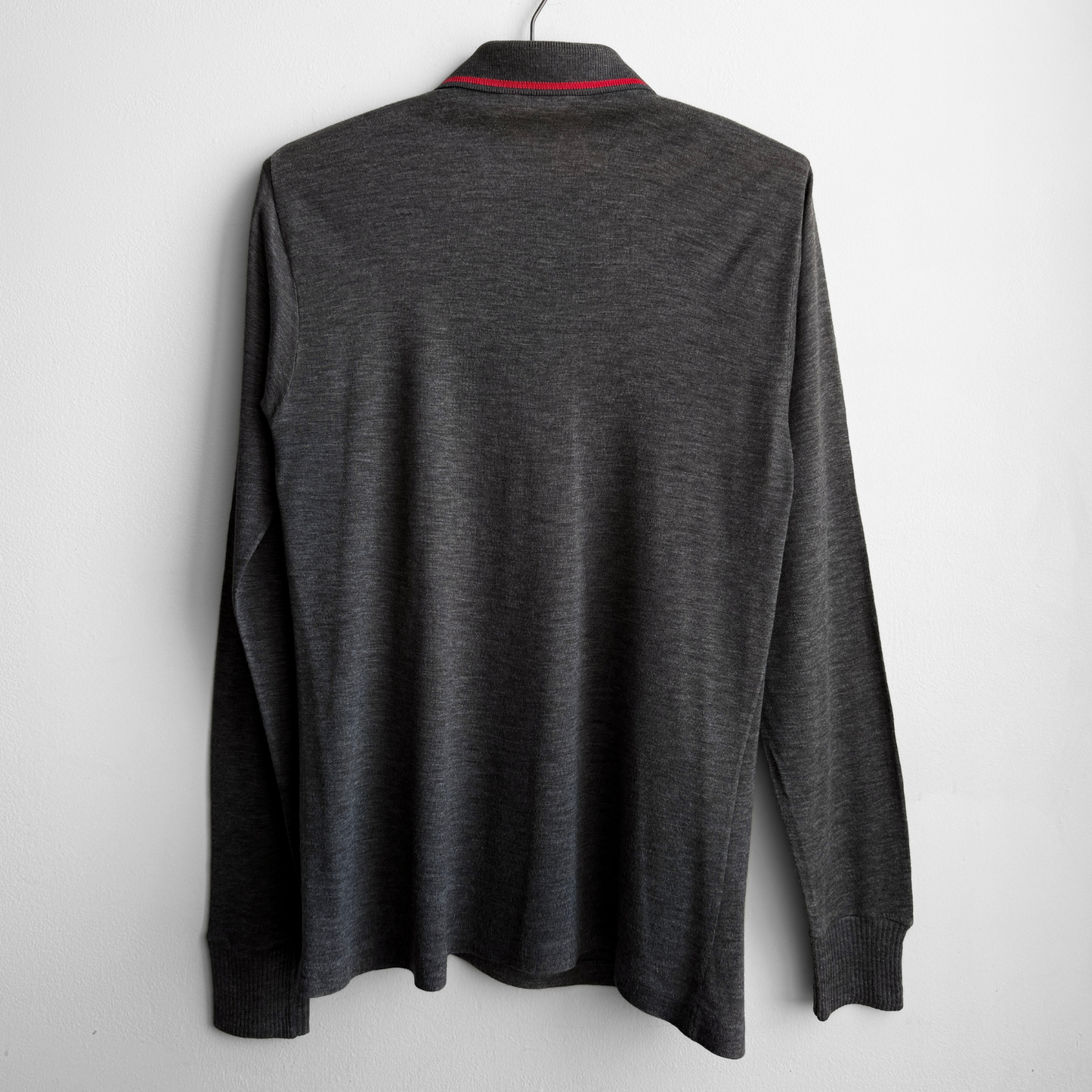 1960s Dark Grey Long Sleeve Polo Shirt