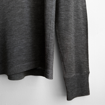 1960s Dark Grey Long Sleeve Polo Shirt