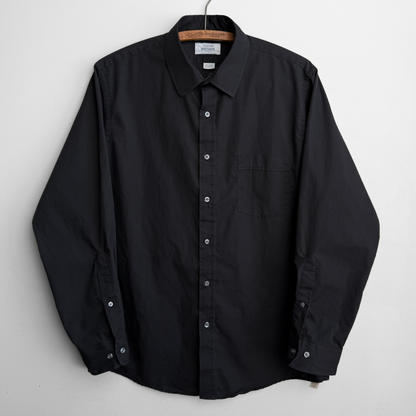 1980s Jet Black Dress Shirt