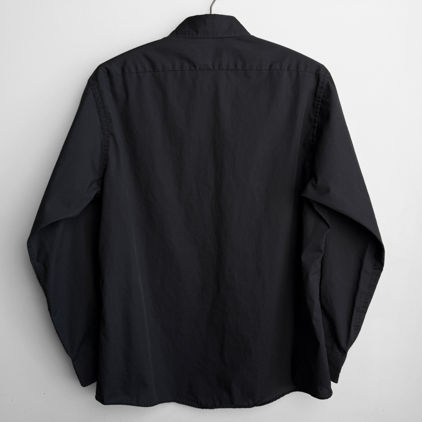 1980s Jet Black Dress Shirt