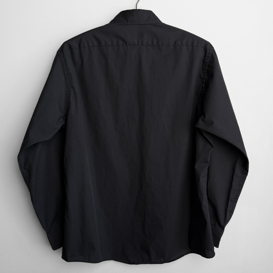 1980s Jet Black Dress Shirt