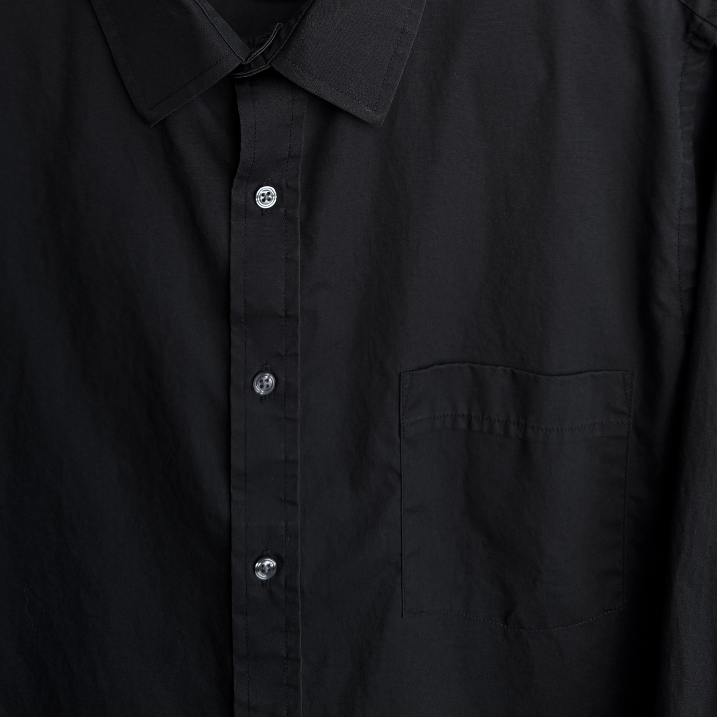1980s Jet Black Dress Shirt