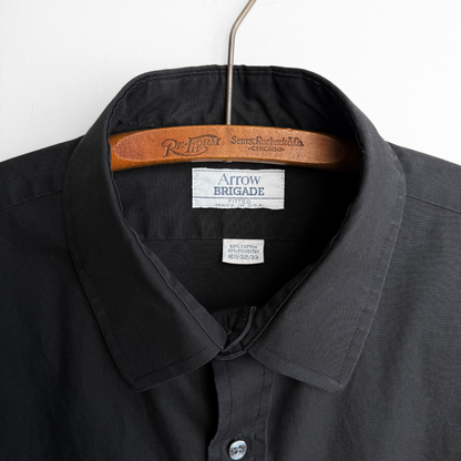 1980s Jet Black Dress Shirt