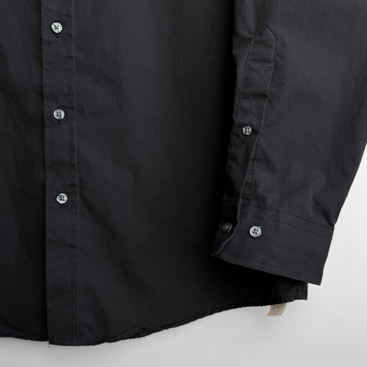 1980s Jet Black Dress Shirt