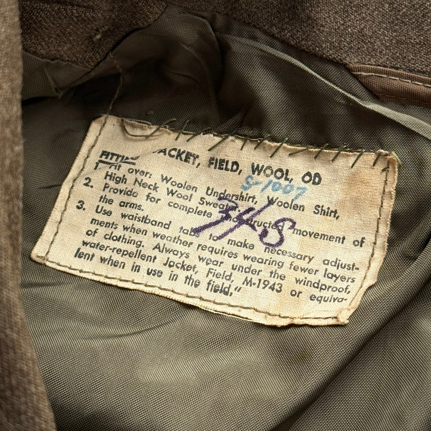 1940s U.S. Army IKE OD Wool Field Jacket