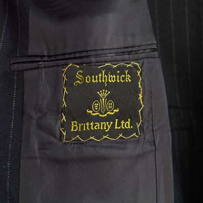 1960s Navy Blue Pinstripe 3-Piece Suit