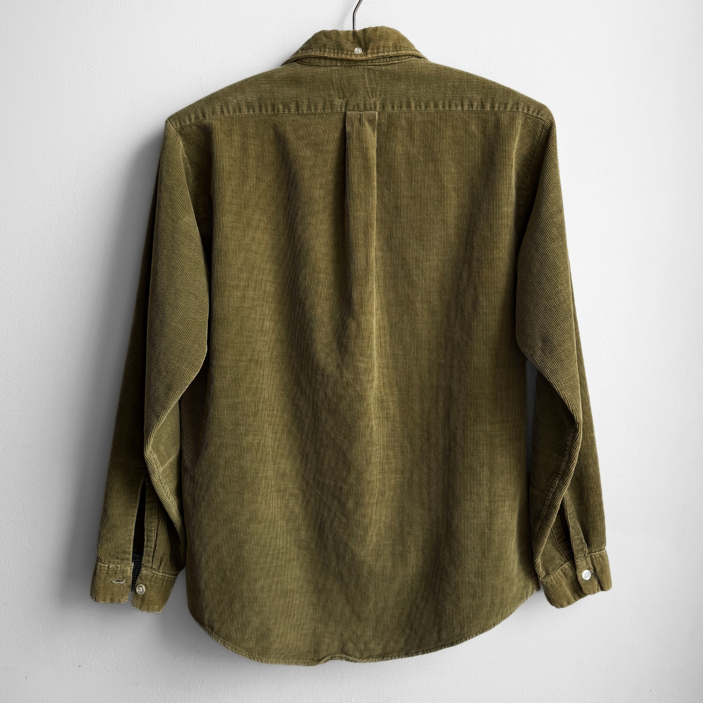 1960s Green Corduroy Gingham Plaid Button Down Shirt