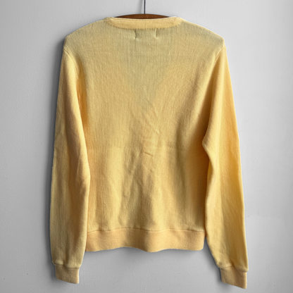 1980s Yellow Acrylic Knit Cardigan