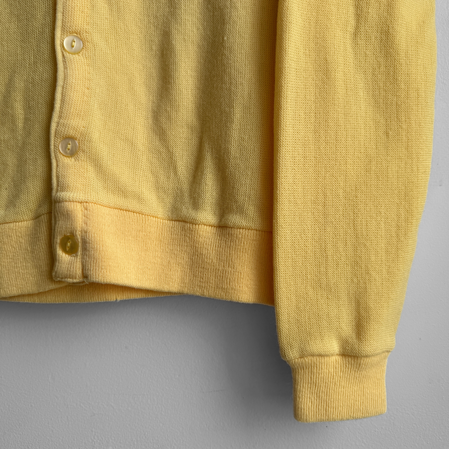 1980s Yellow Acrylic Knit Cardigan