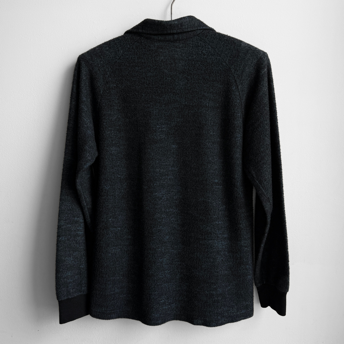 1960s Blue & Green Check Fleece Polo Shirt