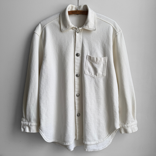 1990s White Heavy Fleece Cotton Shirt