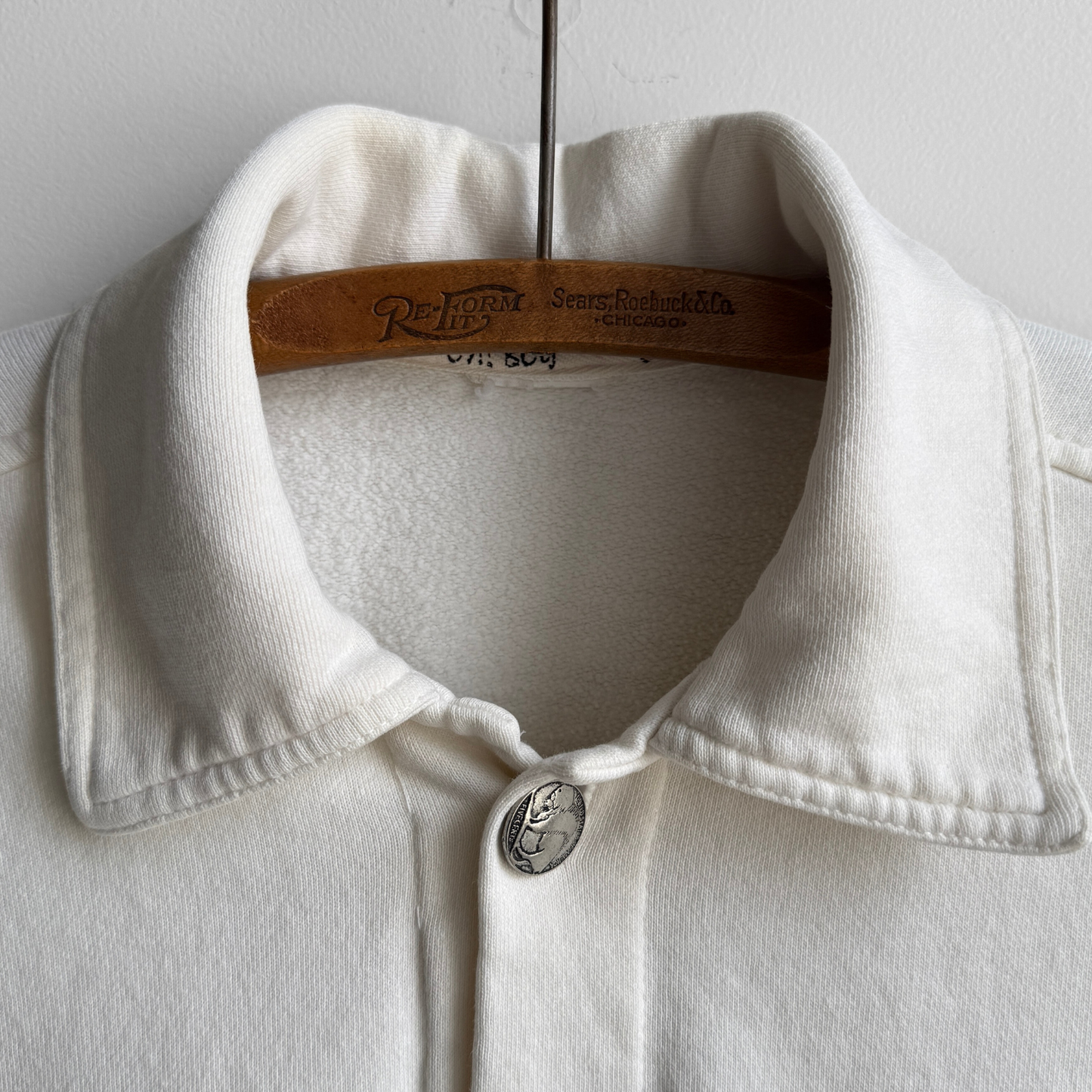 1990s White Heavy Fleece Cotton Shirt