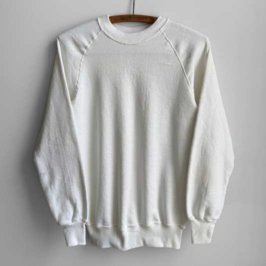 1980s White Raglan Sweatshirt